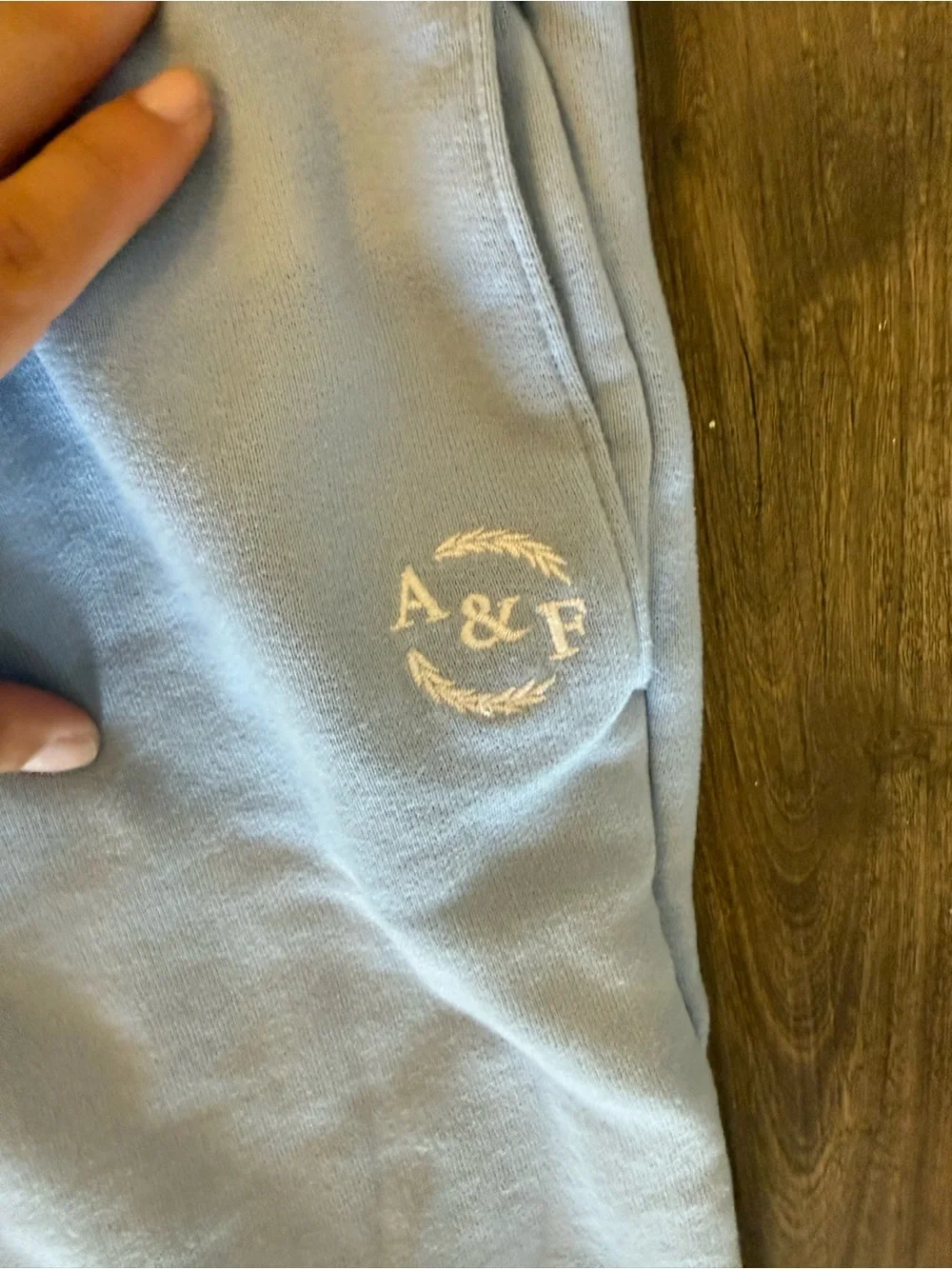 Abercrombie & Fitch Split Light Blue and White Jogger Pants